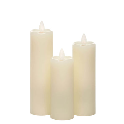 Slim Cream Pillar Candle Set