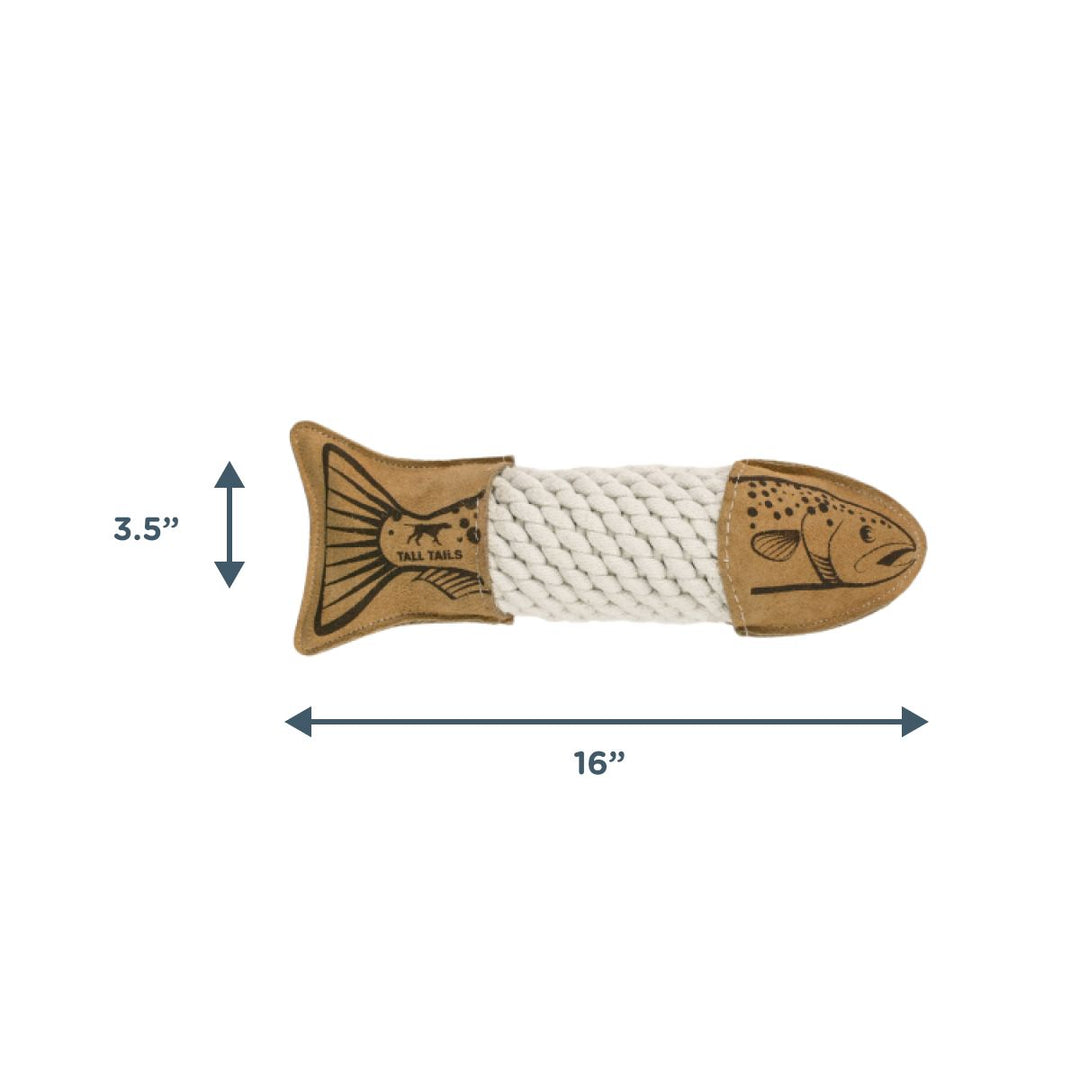 Leather Trout Crunch Dog Toy