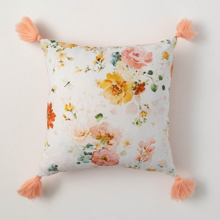 Vivid Water Color Floral Pillow