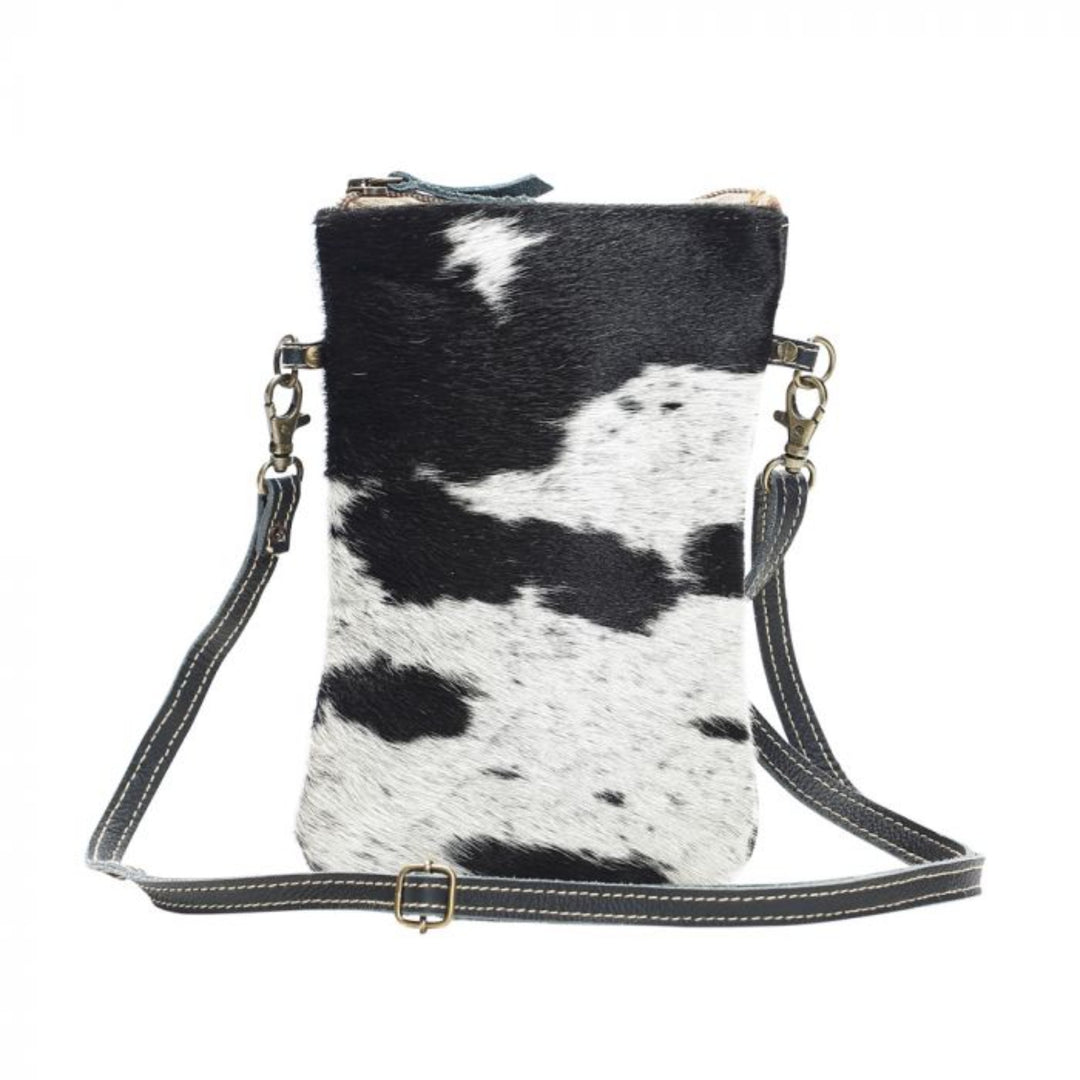 Myra - Black & White Hairon Crossbody Bag